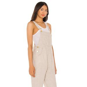 WeWoreWhat Basic Linen Overalls - Natural / Tan